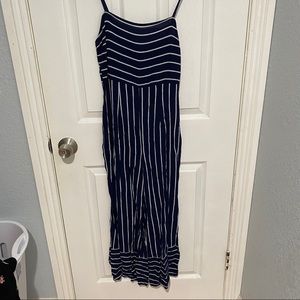 Navy Blue & Striped Jumpsuit